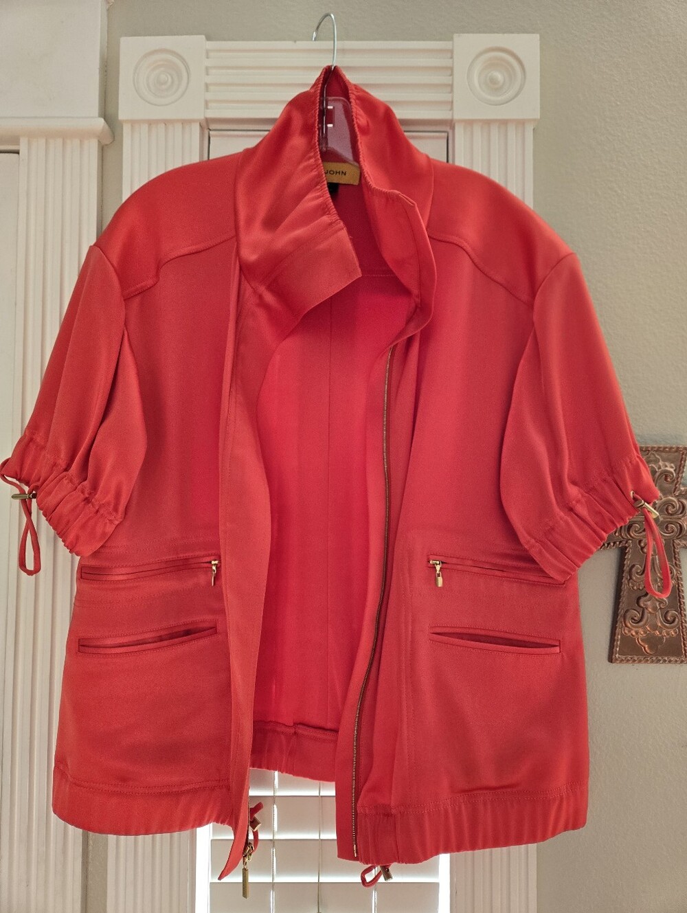 St. John Nordstrom Coral Women's Short Sleeve Jacket